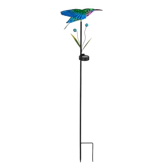 Glitzhome; Glitzhome® 36" Solar Lighted Hummingbird Garden Stake; Category:Yard Stakes & Flags; Image:1